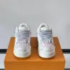 Louis Vuitton Men White Leather Sneakers With Black Splatter product view 2