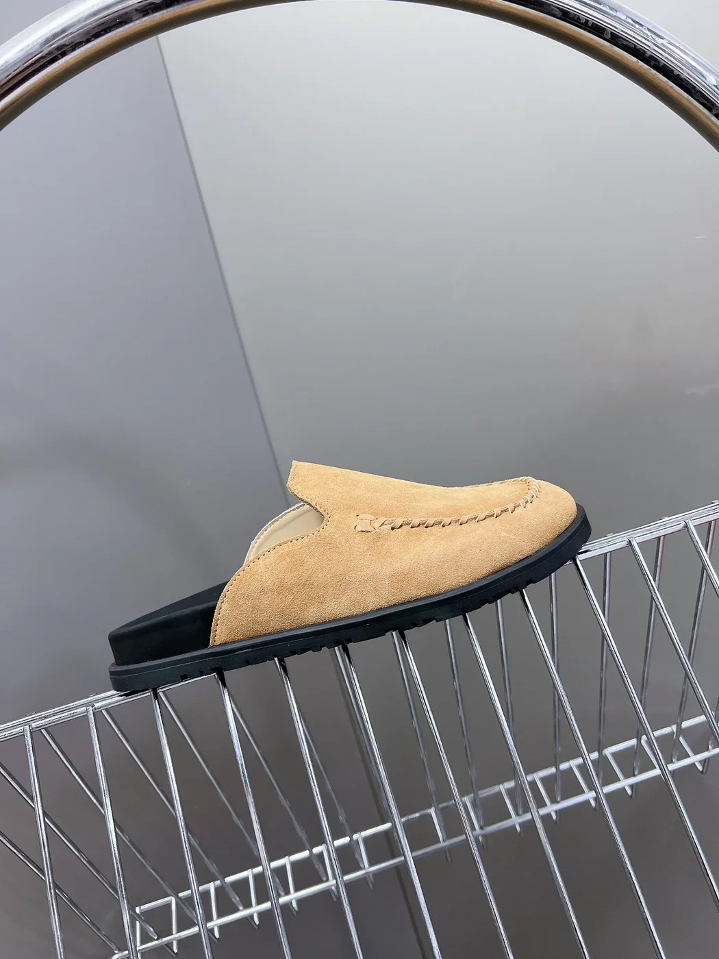 Hermès Women Tan Suede Slip On Mules product view 2