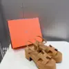 Hermès Women Tan Suede Platform Sandals product view 3