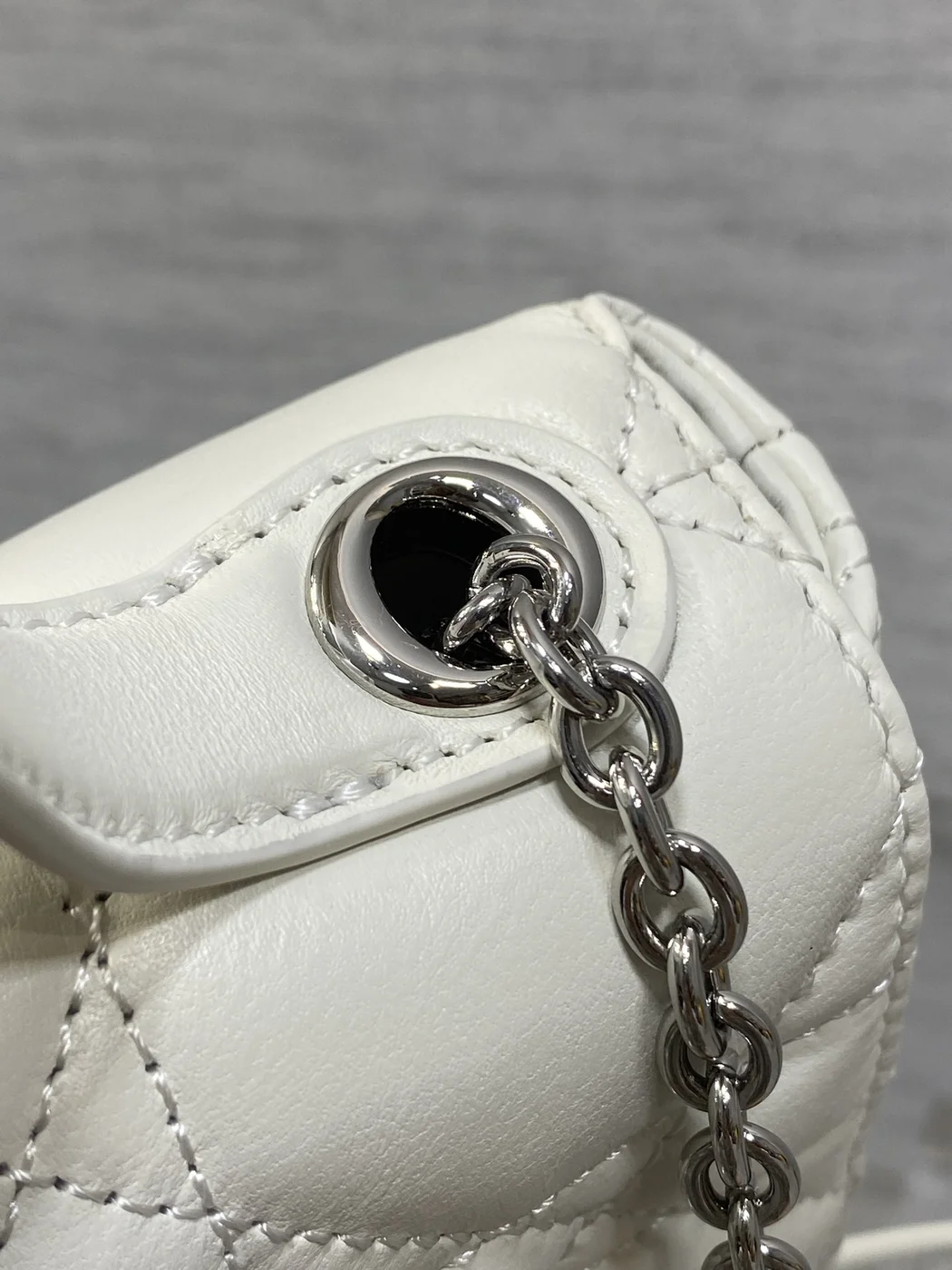 Dior My Dior Mini Bag in White Lambskin product view 2