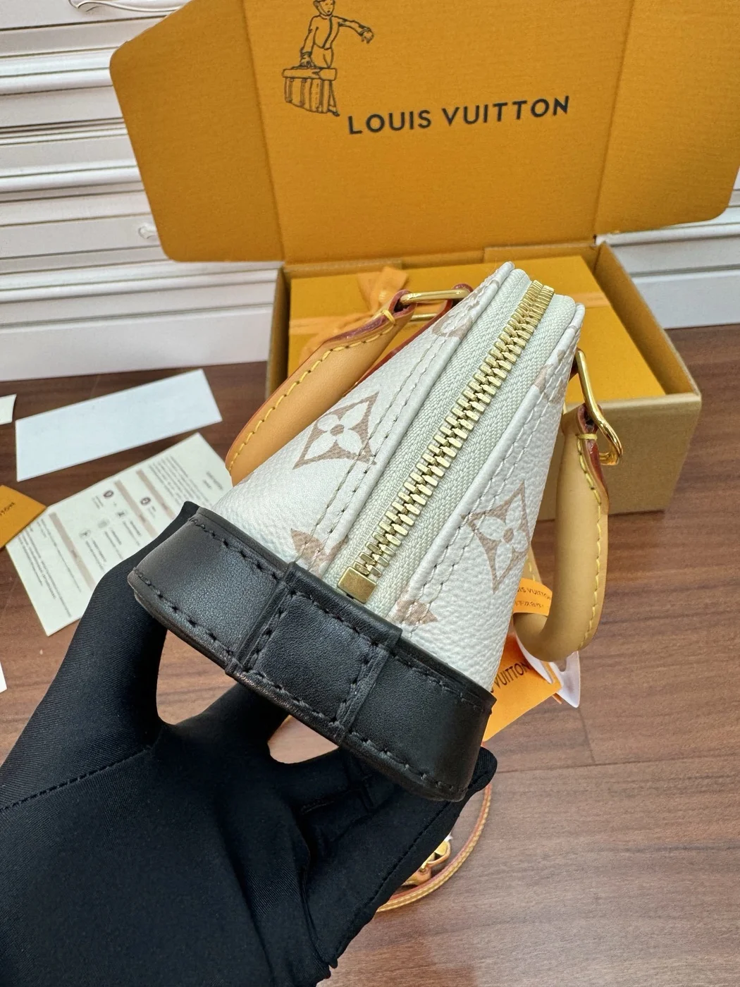 Louis Vuitton Nano Alma handbag in Monogram Dune canvas product view 5