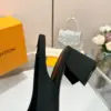 Louis Vuitton Women Black Leather Slingback Heels — Square-Toe Style product view 2
