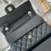 Chanel Classic Handbags With Lock Gold Black Leather 23 cm product view 5