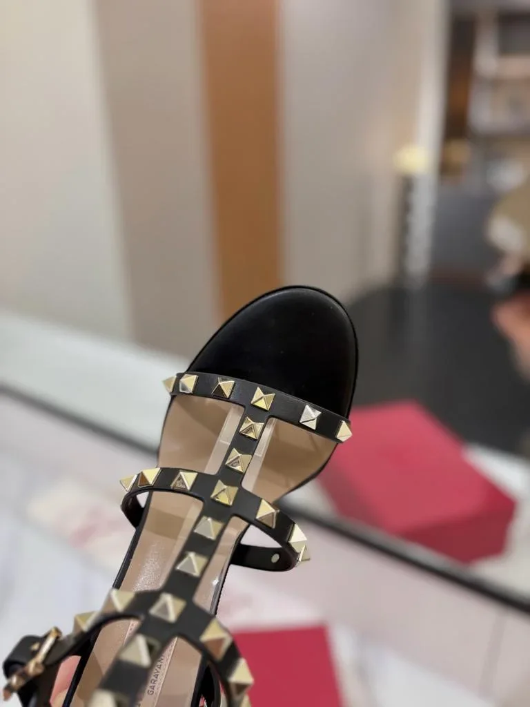 Valentino Rockstud block heel black product view 5