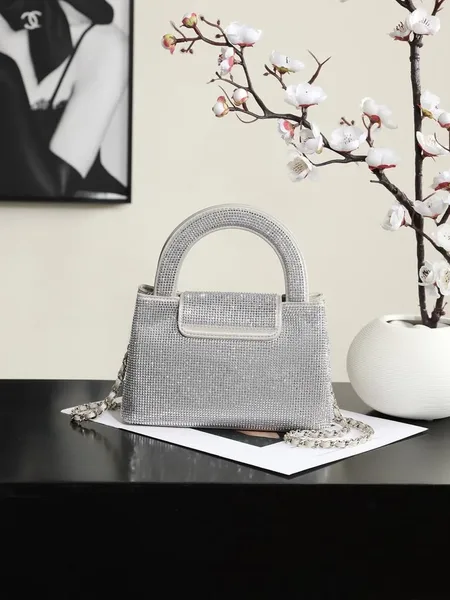 Chanel Mini Tote in Silvery Strass Gold Hardware product view 5