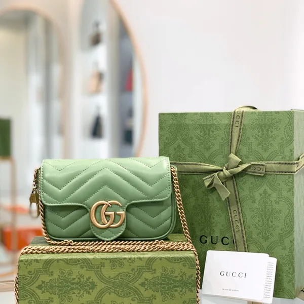 Gucci Marmont Women’s Handbag Avocado Color 22 cm product photo