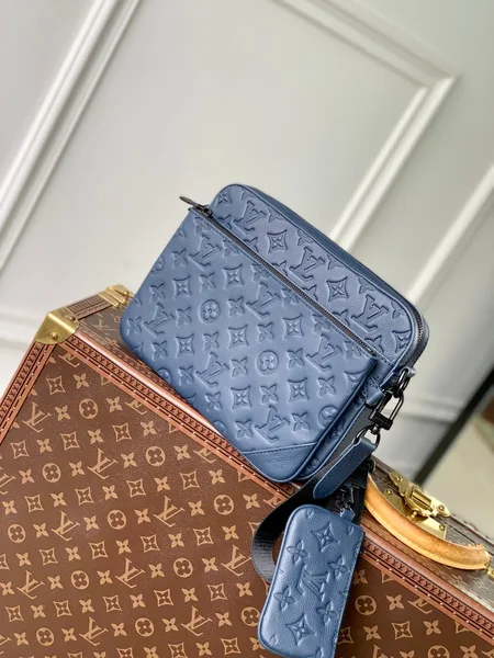 Louis Vuitton Trio Messenger 25 In Blue Monogram Shadow Calfskin Bag product view 2