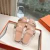 Hermès Women Beige Leather Strappy Sandals — Metal-Bar Strap Detail product view 4