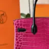 Hermès Birkin Pink/Black Crocodile Leather Gold Hardware – Custom Made Bag product view 3