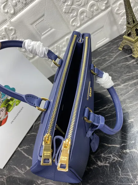 Prada Pra Galleria 32 Bag In Navy Blue Saffiano Leather product view 5
