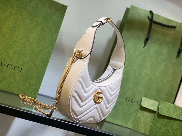 Gucci GG Marmont Half Moon Handbag White 24 cm product view 3