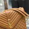 Saint Laurent Medium Envelope Bag in caramel product view 4