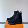 Louis Vuitton Men Black Suede Leather Boots product view 3