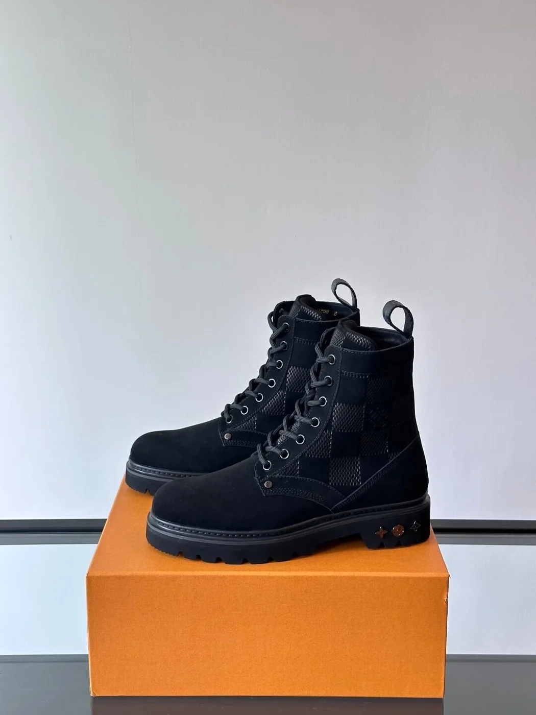 Louis Vuitton Men Black Suede Leather Boots product view 3