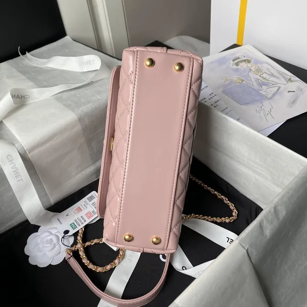 Chanel 22B Small Quilted Top-Handle Flap Bag — Dusty Pink product view 5