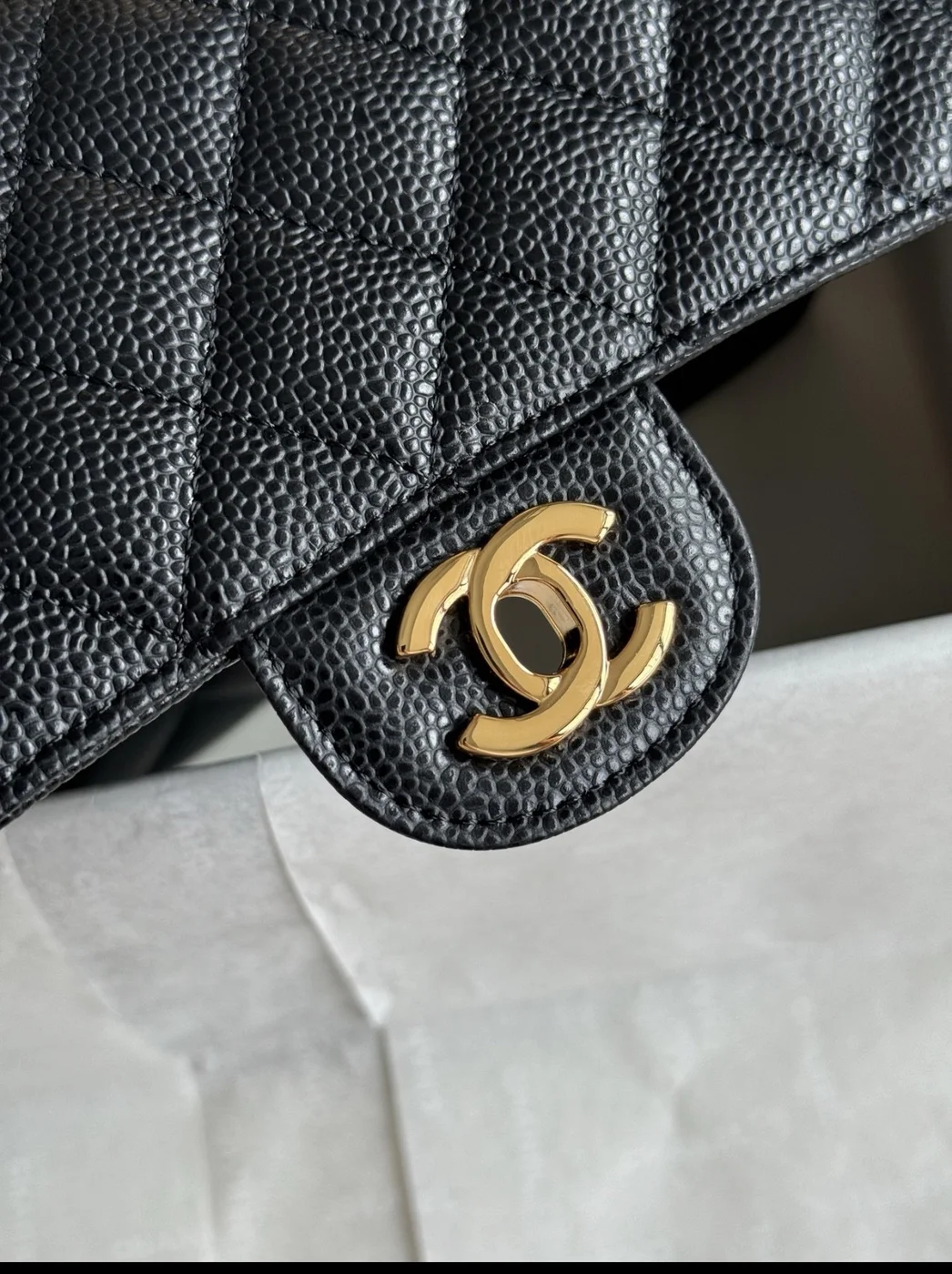 Chanel Classic Flap medium Black Gold Hardware Bag product view 2