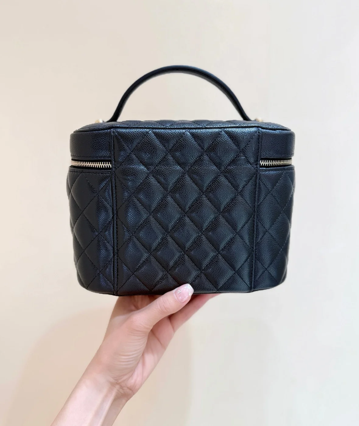 Chanel Quilted Caviar Leather Vanity Case Bag product view 2