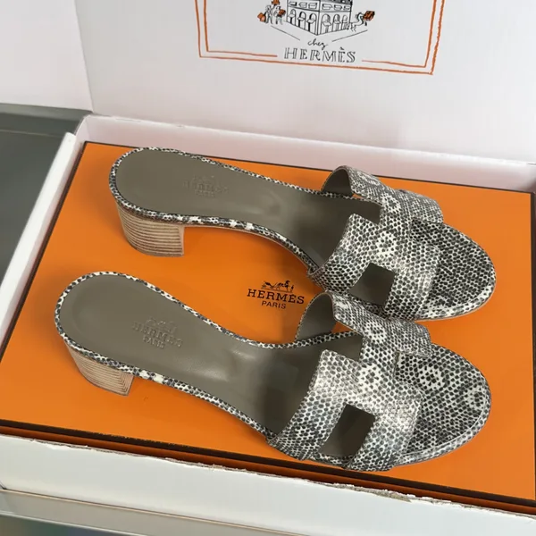 Hermès Oran Heeled Sandals Exotic Print product photo