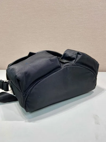 Prada Crossbody Bag 29 In Black Re-Nylon And Calfskin Trim product view 2