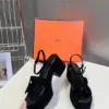 Hermès Women Black Suede Slingback Sandals product view 5