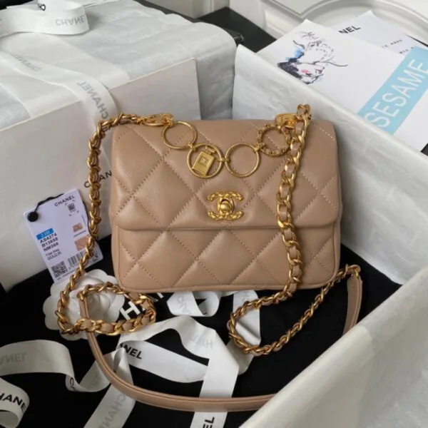 Chanel Woc Brown Handbags Pearl Handle Plated .5×14.5x5cm product photo