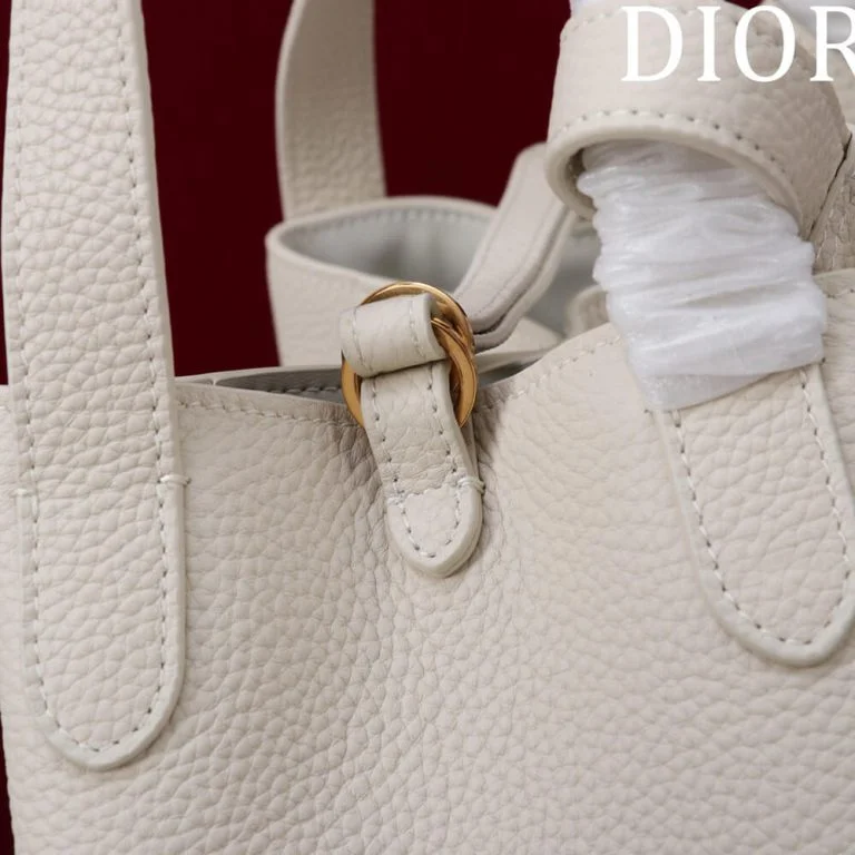 Dior Medium Signature Bucket Bag — Cream product view 5