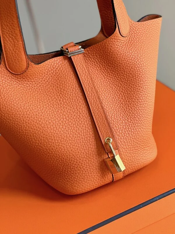 Hermès Picotin 18 Orange Togo Leather Gold Hardware Bag product view 2