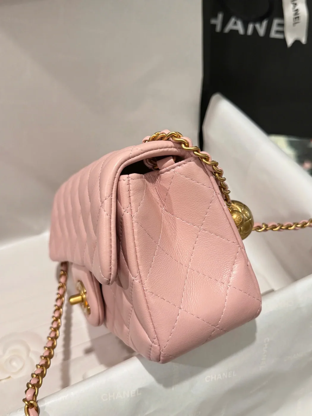 Chanel Classic Flap Mini Light Pink Gold Hardware 20 cm Bag product view 2
