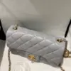 Chanel Classic Woman’s Smooth Leather Grey Handbags 20 cm product view 2