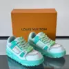Louis Vuitton Men Mint Green Leather Sneakers product view 5