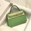 Hermès Minikelly 20 Green Gold Hardware Bag product view 1