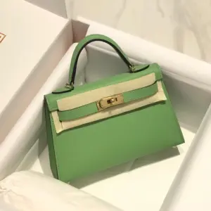 Hermès Minikelly 20 Green Gold Hardware Bag product photo