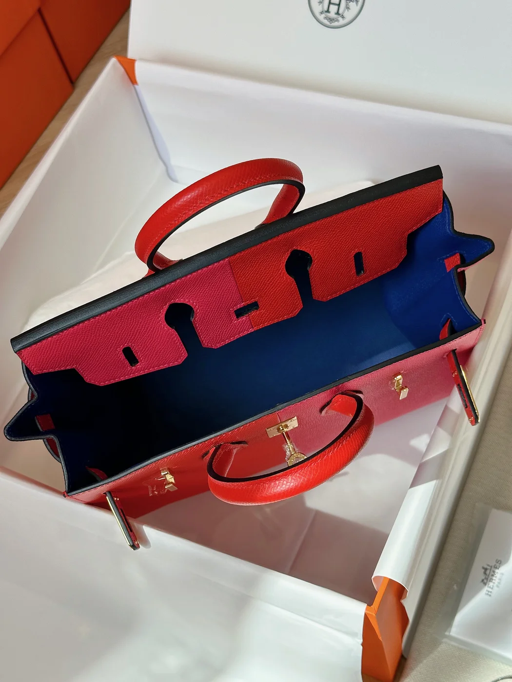Hermès Birkin 25 Pink/Red Epson Leather Gold Hardware Bag product view 5