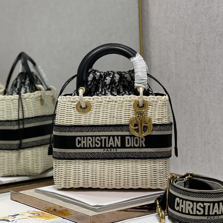 Dior Lady Wicker Bag — Black Trim product view 1