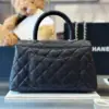 Chanel Coco Handbag Leather Black With Silver Lock 23 cm product view 6