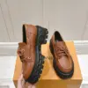 Louis Vuitton Women Brown Leather Chunky Sole Loafers product view 3