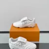 Louis Vuitton Men White Sneakers — Outlined LV Side Detail product view 4