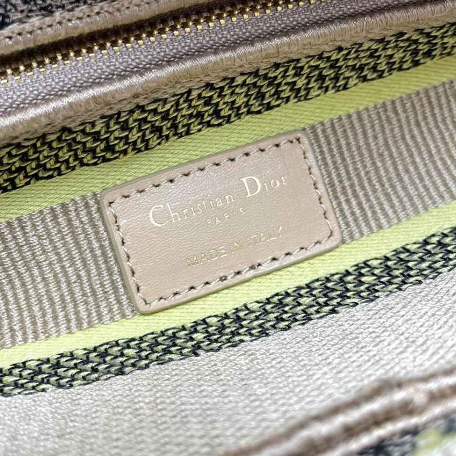 Dior Medium Dioriviera Lady D-Lite Bag — Black and Yellow Pattern product view 4