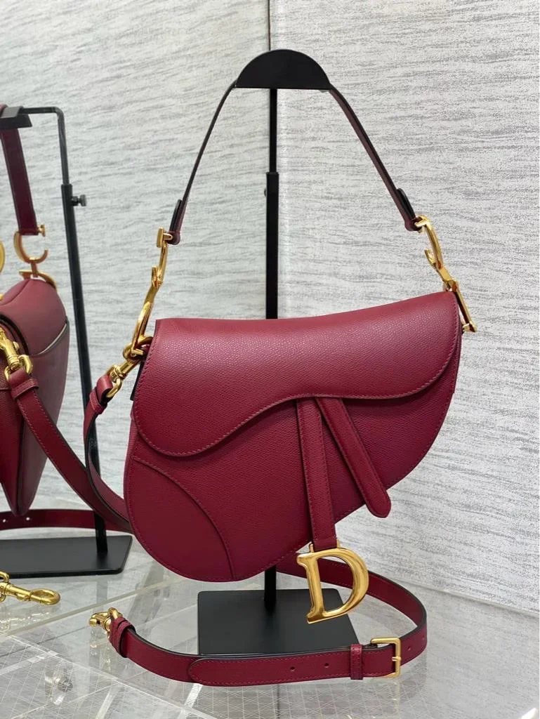 Dior Saddle Bag Red Gold Hardware product view 1
