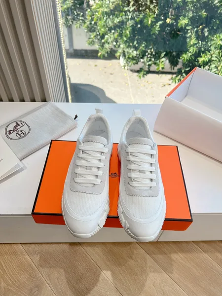 Hermès Women White Mesh And Leather Sneakers product photo