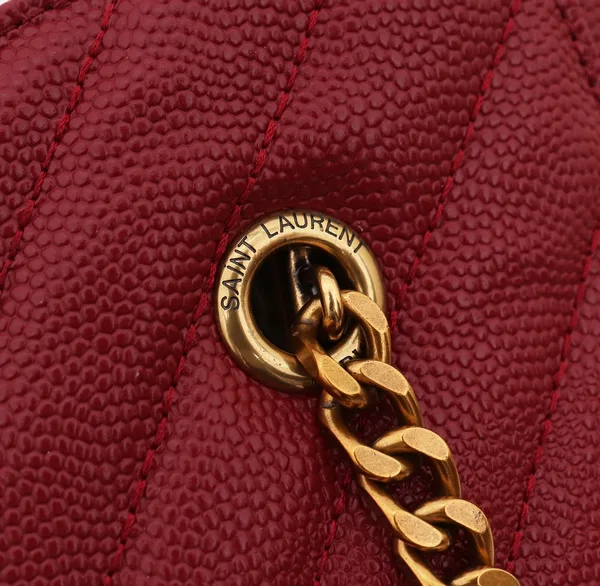 Saint Laurent Tribeca shoulder bag in burgundy leather product view 6