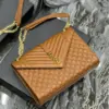 Saint Laurent Medium Envelope Bag in caramel product view 8