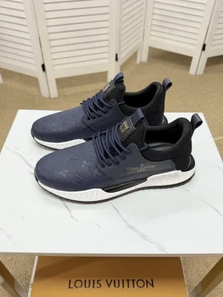 Louis Vuitton navy blue and black sneakers product view 1