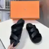 Hermès Women Black Leather Suede Sandals product view 5