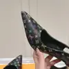 Louis Vuitton Women Black Patterned Leather Heels — Multicolor Pattern product view 2