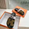Hermès Women Pink And Olive Suede Sandals product view 4