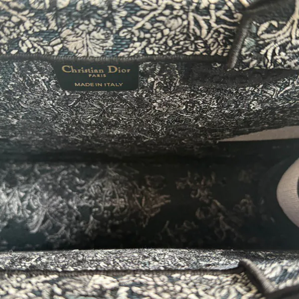 Dior Medium Book Tote — Around the World Pattern Dark Blue product view 7