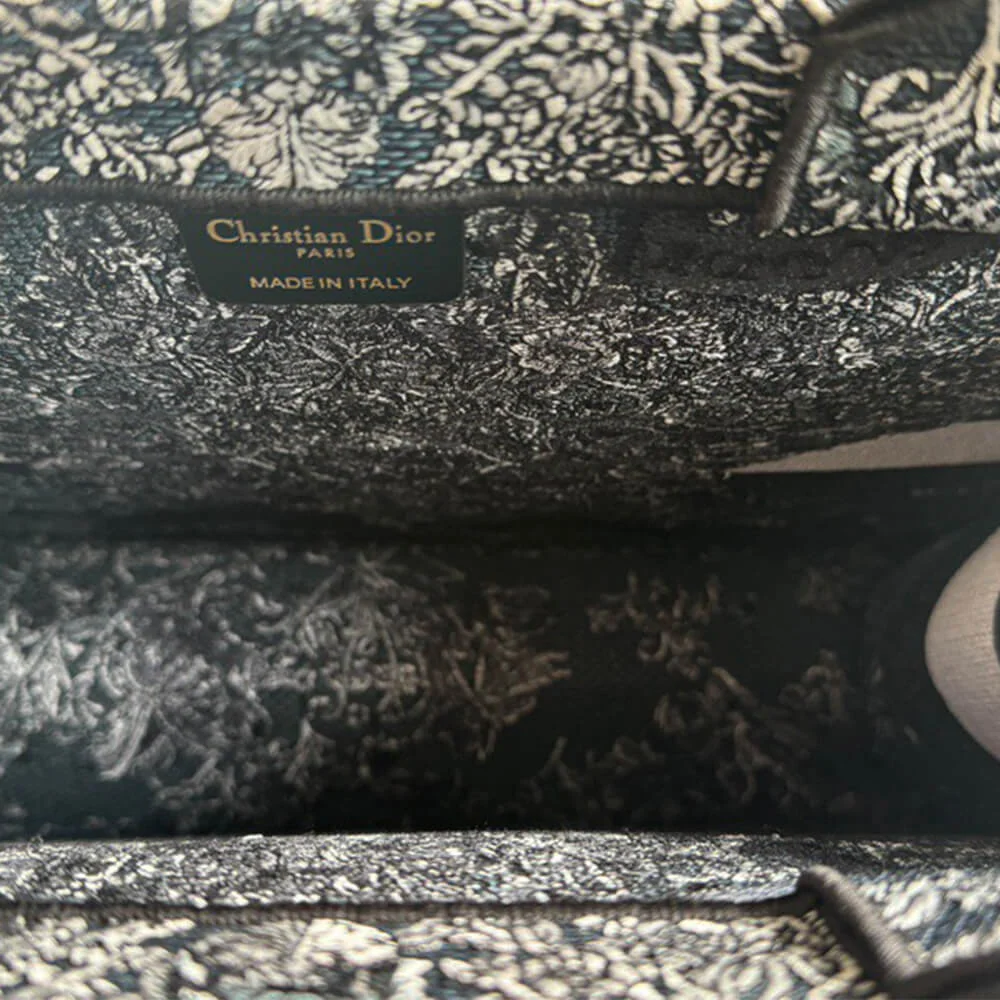 Dior Medium Book Tote — Around the World Pattern Dark Blue product view 7