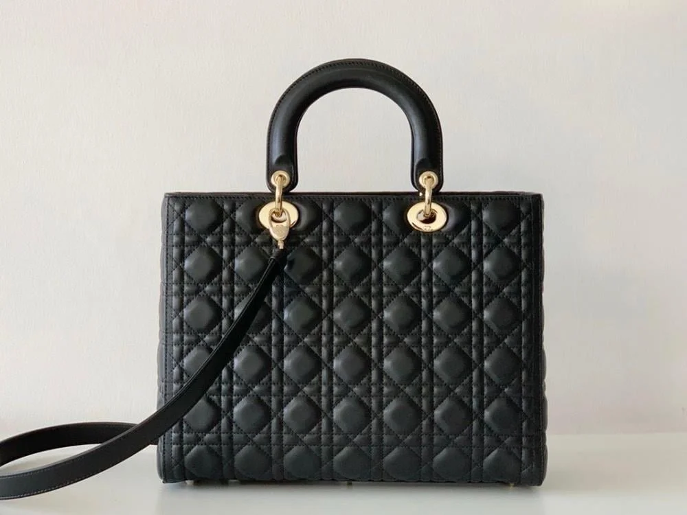 Dior Lady Black Gold Hardware (Large size) Bag product view 5
