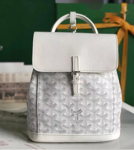 Goyard Goyardine Mini Alpin Backpack in white product photo